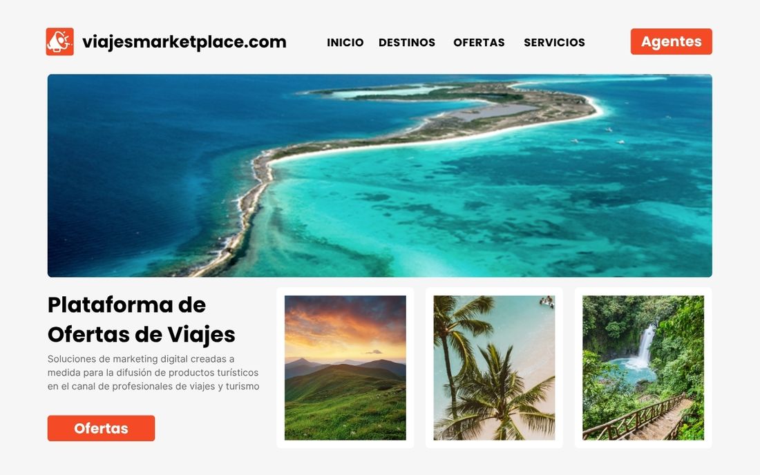 Vista previa de la plataforma viajesmarketplace.com